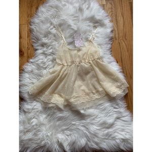 Free People Cream Lace top